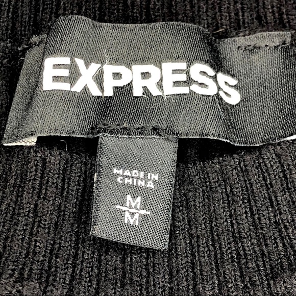 Express Crew Neck Black Stretch Sweater - Picture 8 of 9